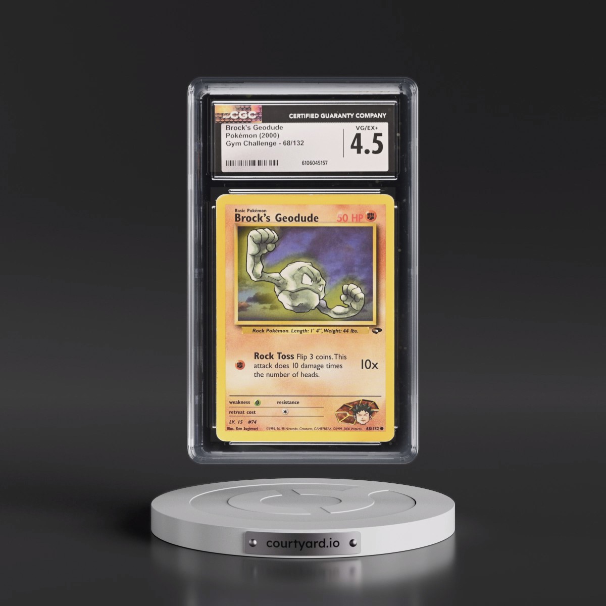 2000 Gym Challenge #68/132 Brock's Geodude (CGC 4.5 VG-EX+)