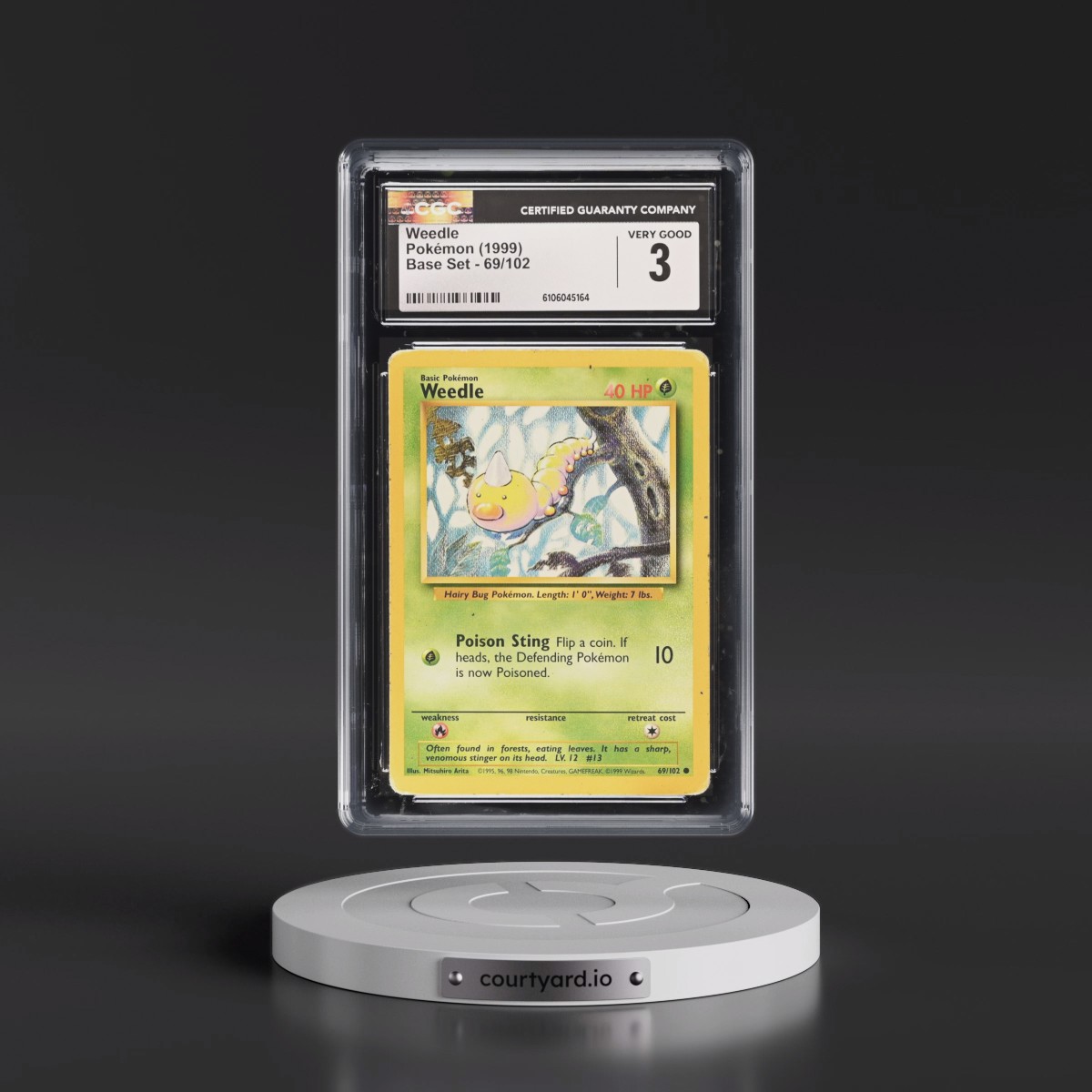 1999 Base Set #69/102 Weedle (CGC 3 VG)