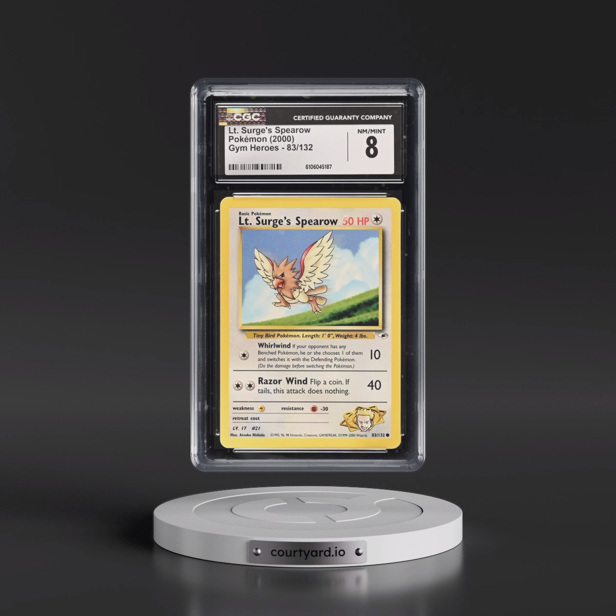 2000 Gym Heroes #83/132 Lt. Surge's Spearow (CGC 8 NM-MT)