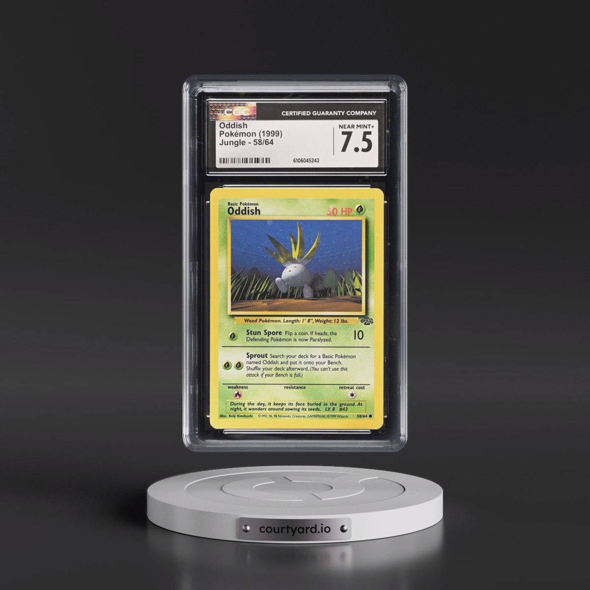 1999 Jungle #58/64 Oddish (CGC 7.5 NM+)