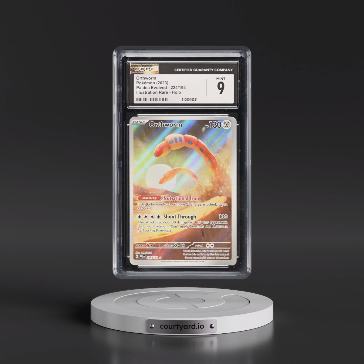 2023 Paldea Evolved - PAL EN #224/193 Orthworm - Illustration Rare Holo (CGC 9 MINT)