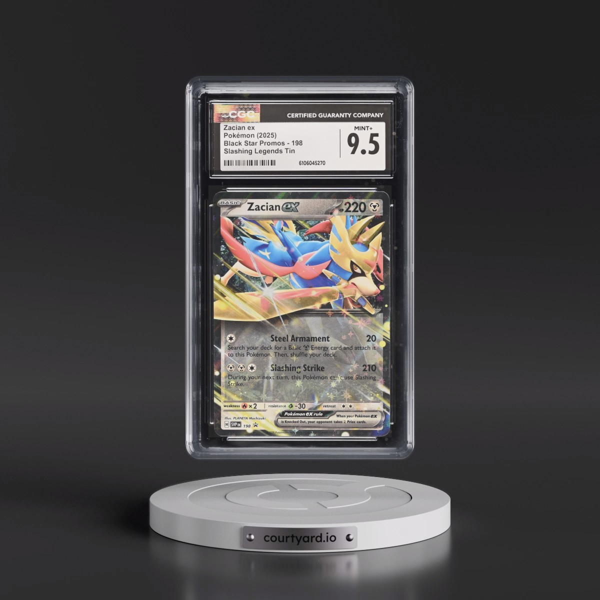 2023 Black Star Promos - Scarlet & Violet SVP EN #198 Zacian ex - Slashing Legends Tin (Holo) (CGC 9.5 MINT+)