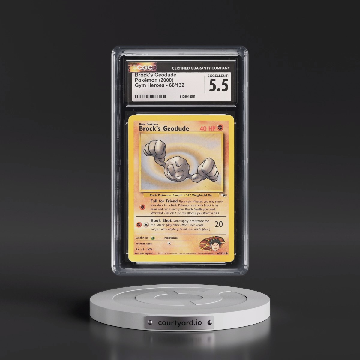 2000 Gym Heroes #66/132 Brock's Geodude (CGC 5.5 EX+)