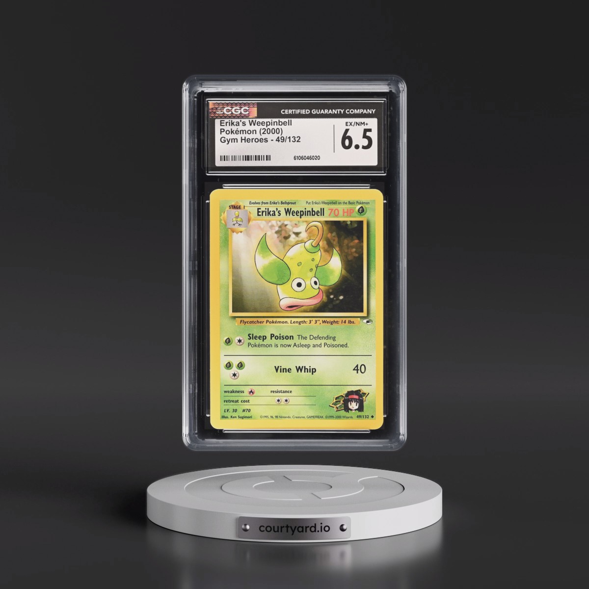 2000 Gym Heroes #49/132 Erika's Weepinbell (CGC 6.5 EX-NM+)