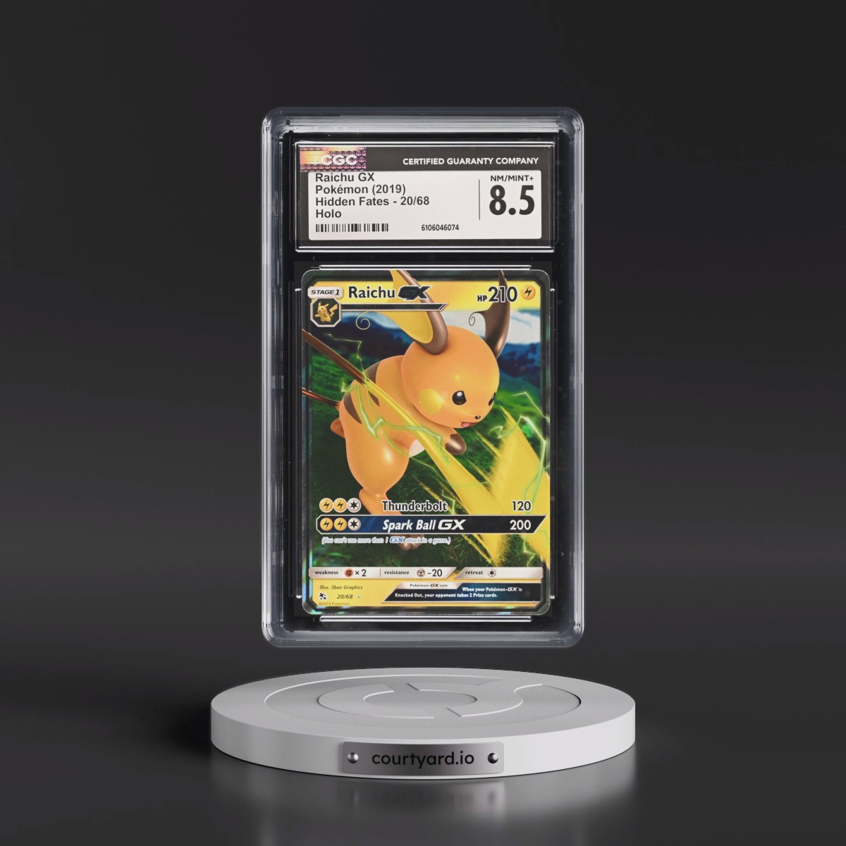 2019 Hidden Fates #20/68 Raichu GX - Holo (CGC 8.5 NM-MT+)