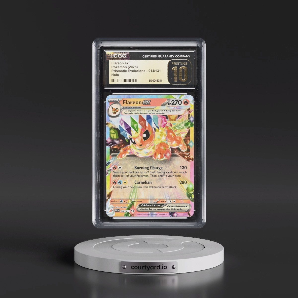 2024 Prismatic Evolutions - PRE EN #014/131 Flareon ex - Holo (CGC 10 PRISTINE)