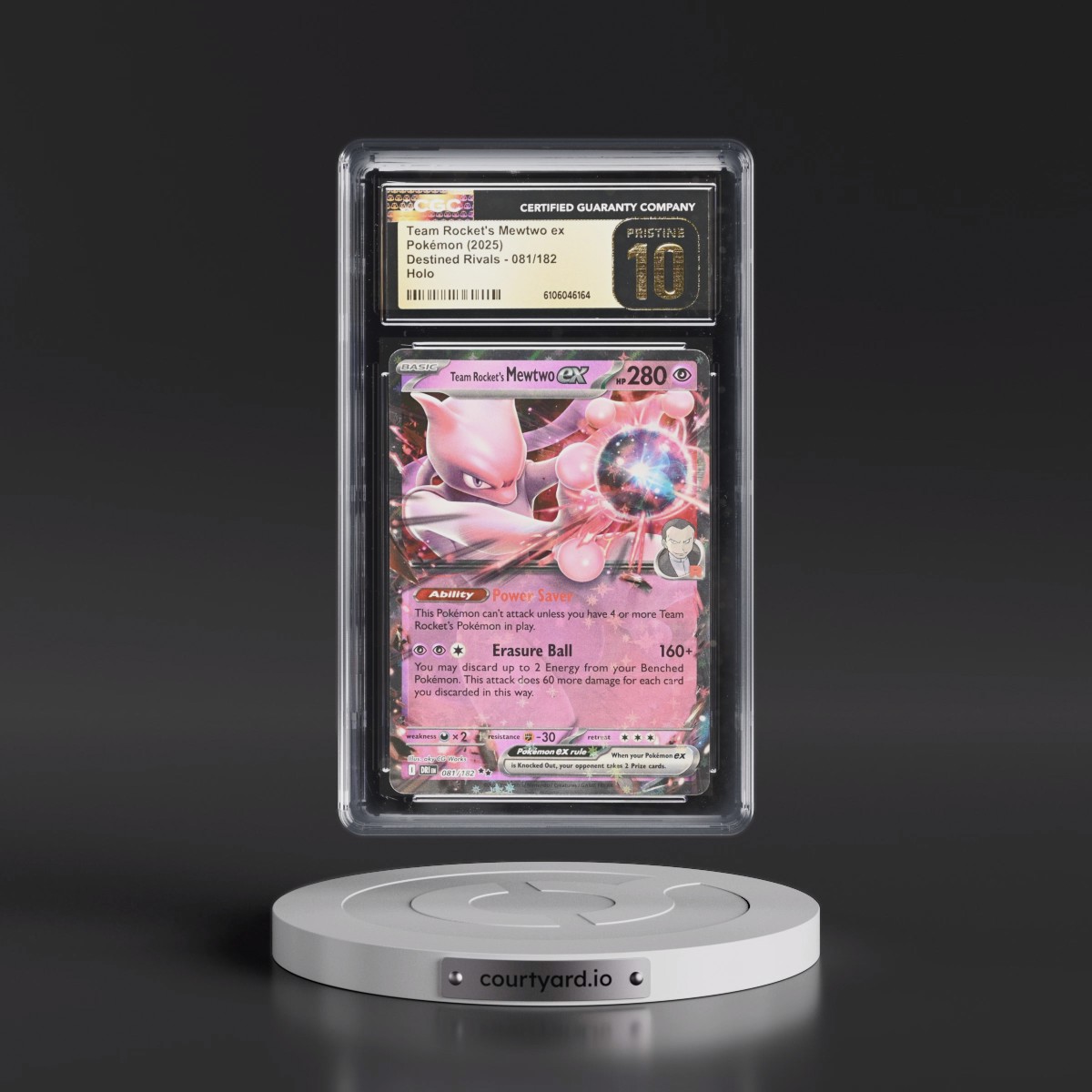 2025 Pokémon Dri EN-Destined Rivals #081 Team Rocket's Mewtwo EX - Holo (CGC 10 PRISTINE)