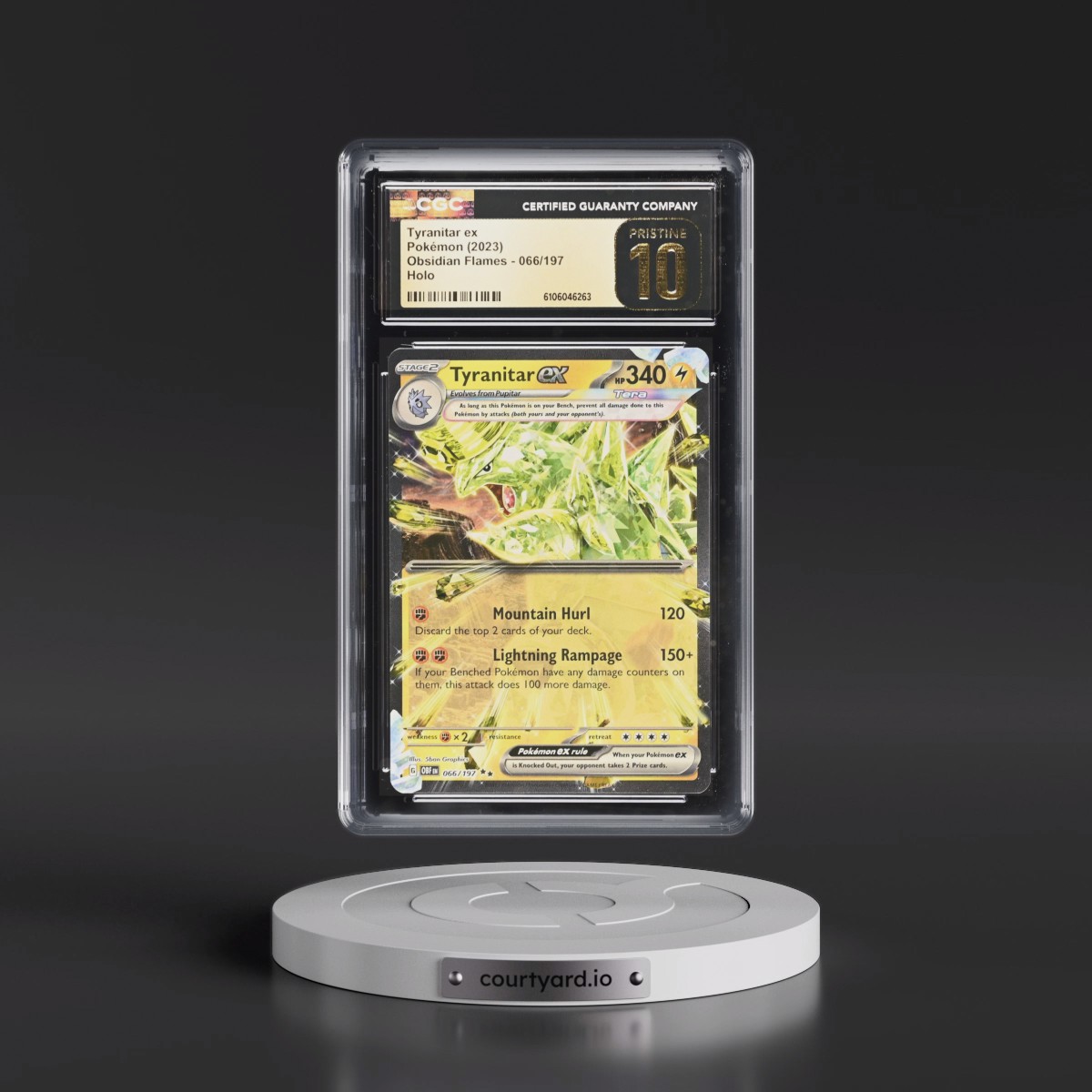 2023 Obsidian Flames - OBF EN #066/197 Tyranitar ex - Holo (CGC 10 PRISTINE)