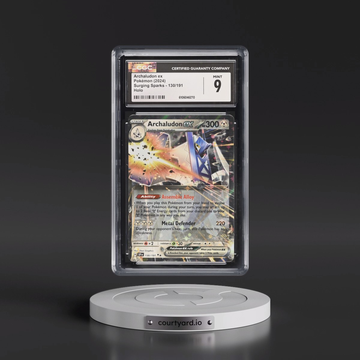 2024 Surging Sparks - SSP EN #130/191 Archaludon ex - Holo (CGC 9 MINT)