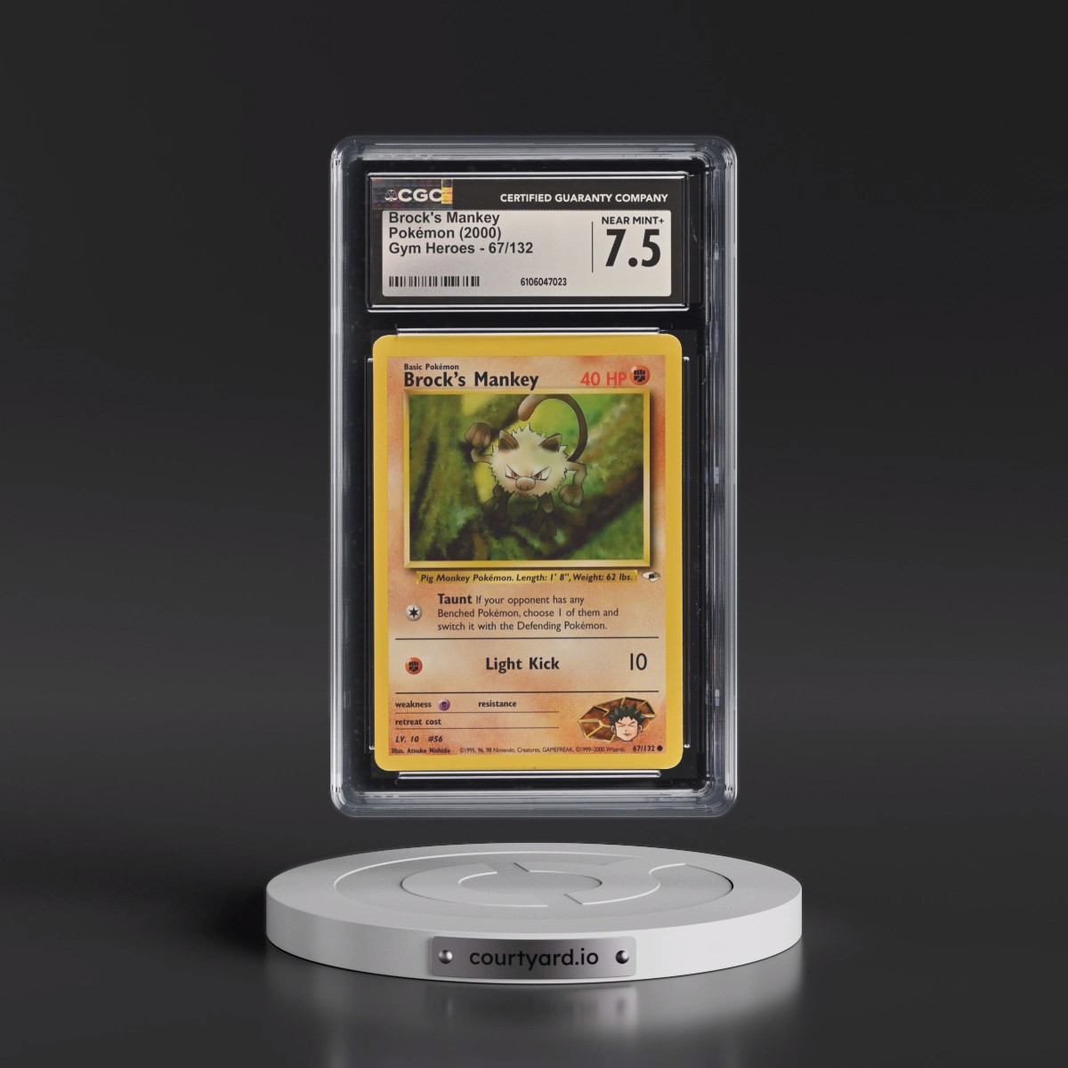 2000 Gym Heroes #67/132 Brock's Mankey (CGC 7.5 NM+)