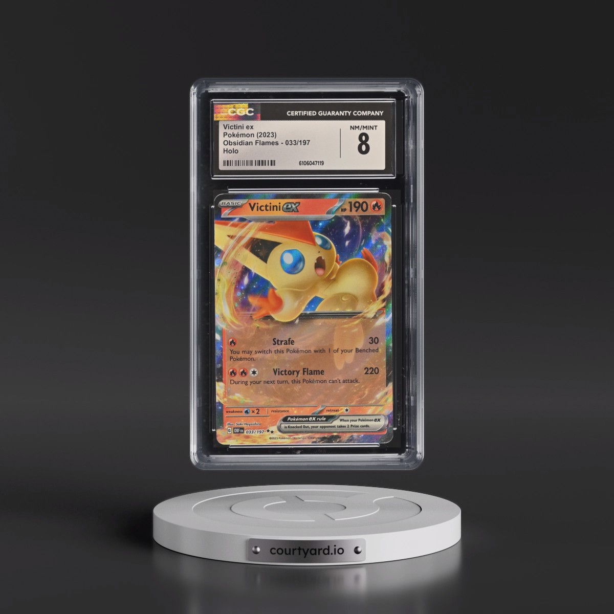 2023 Obsidian Flames - OBF EN #033/197 Victini ex - Holo (CGC 8 NM-MT)