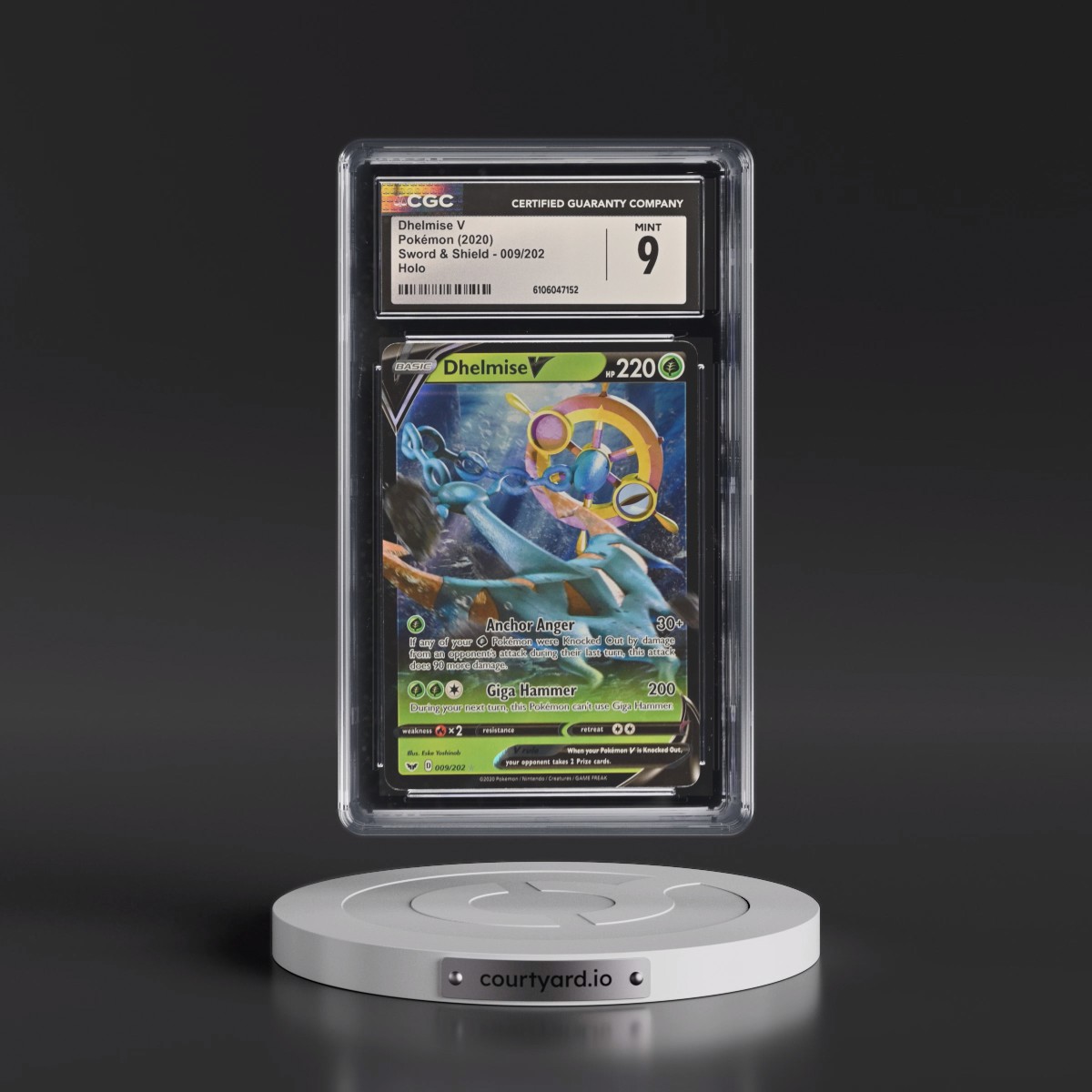 2020 Sword & Shield #009/202 Dhelmise V - Holo (CGC 9 MINT)