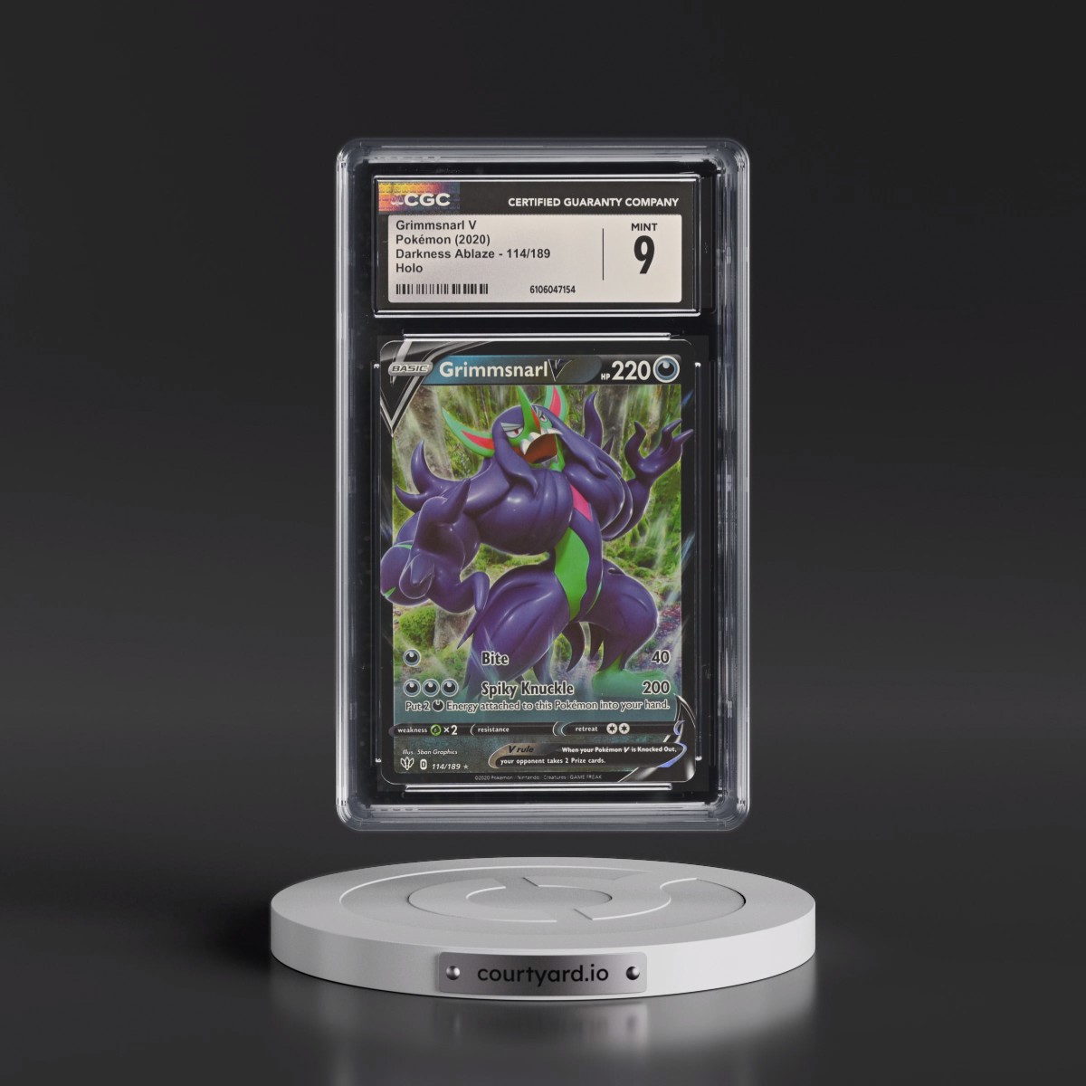 2020 Darkness Ablaze #114/189 Grimmsnarl V - Holo (CGC 9 MINT)