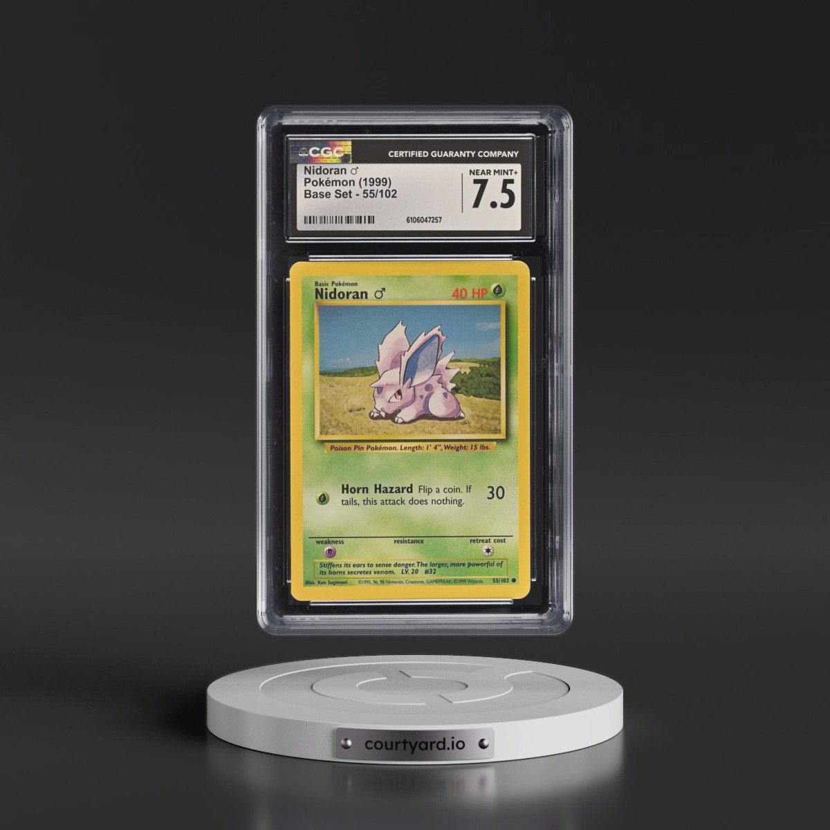 1999 Base Set #55/102 Nidoran â?? (CGC 7.5 NM+)