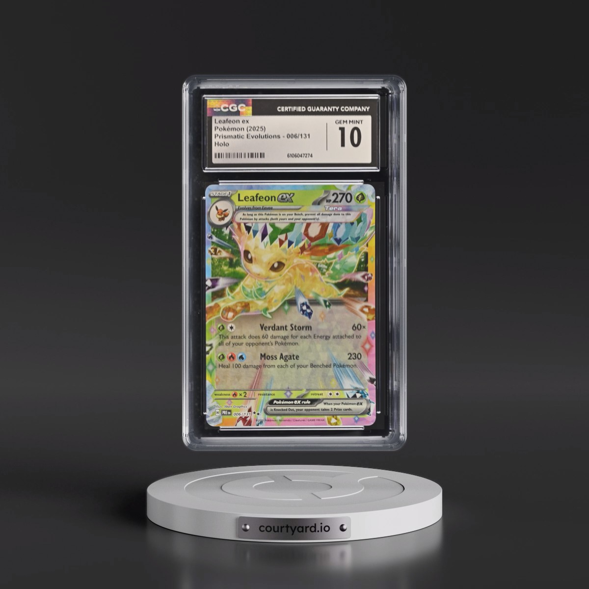 2025 Prismatic Evolutions - PRE EN #006/131 Leafeon ex - Holo (CGC 10 GEM MINT)