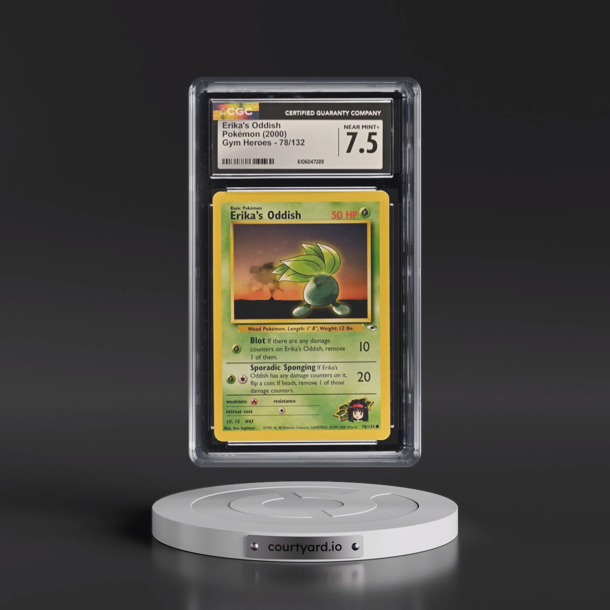 2000 Gym Heroes #78/132 Erika's Oddish (CGC 7.5 NM+)