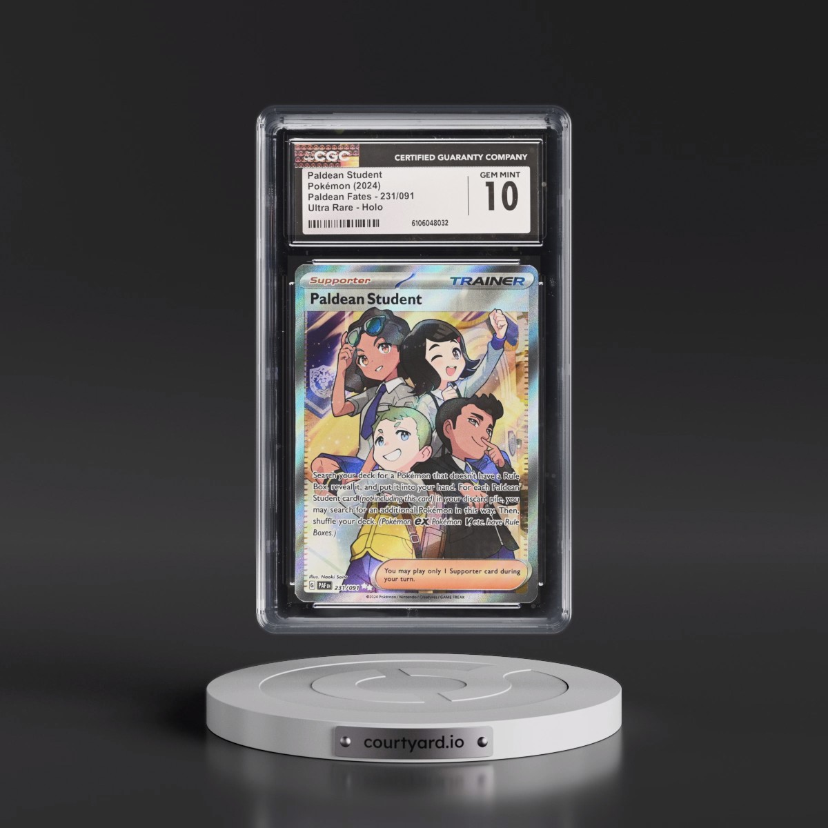2024 Pokémon Paf EN-Paldean Fates #231 Paldean Student - Ultra Rare (CGC 10 GEM MINT)