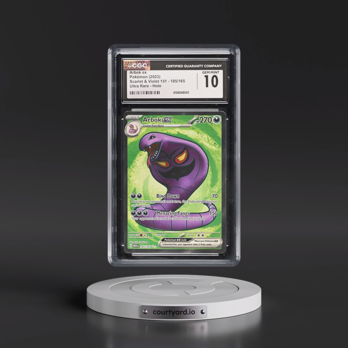 2023 Scarlet & Violet 151 - MEW EN #185/165 Arbok ex - Ultra Rare Holo (CGC 10 GEM MINT)