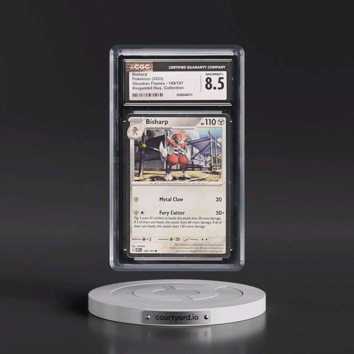 2024 Pokémon Obf EN-Obsidian Flames #149 Bisharp - Shrouded Fable Illustration Collection (CGC 8.5 NM-MT+)