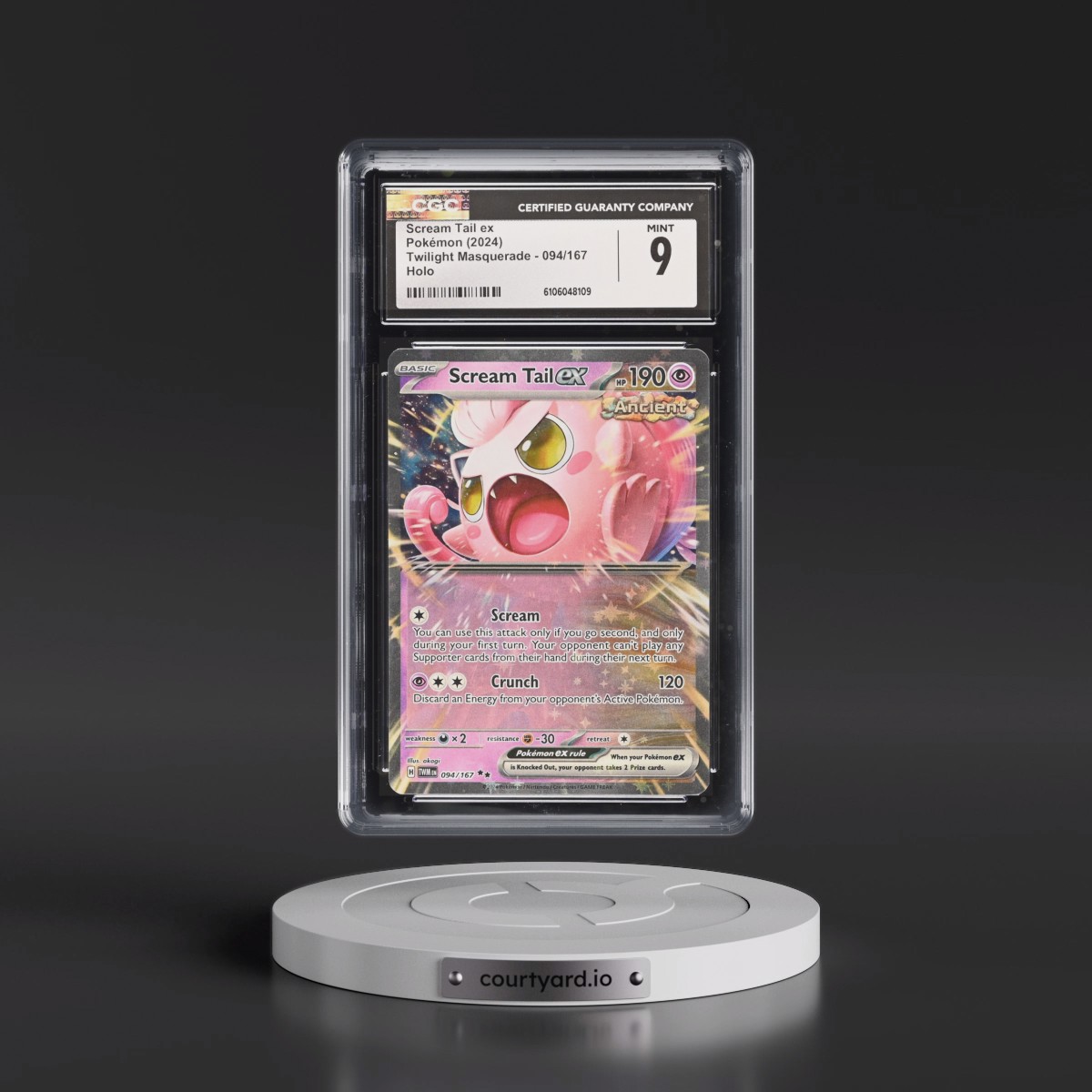 2024 Pokémon Twm EN-Twilight Masquerade #094 Scream Tail EX - Holo (CGC 9 MINT)