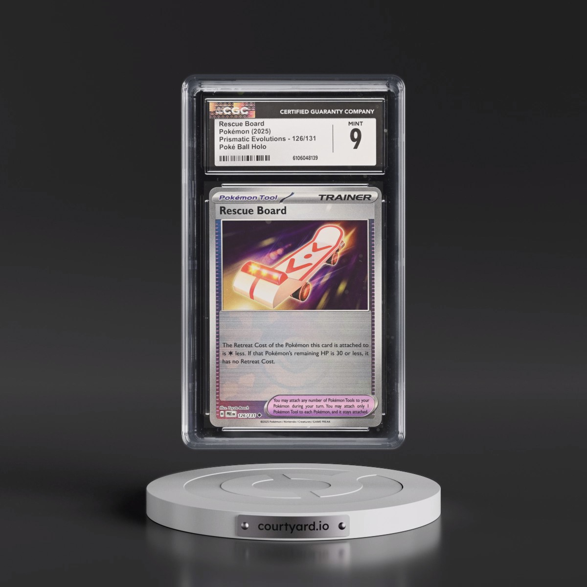 2024 Prismatic Evolutions - PRE EN #126/131 Rescue Board - Poké Ball Holo (CGC 9 MINT)