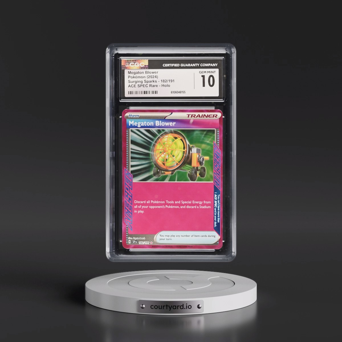 2024 Surging Sparks - SSP EN #182/191 Megaton Blower - ACE SPEC Rare Holo (CGC 10 GEM MINT)