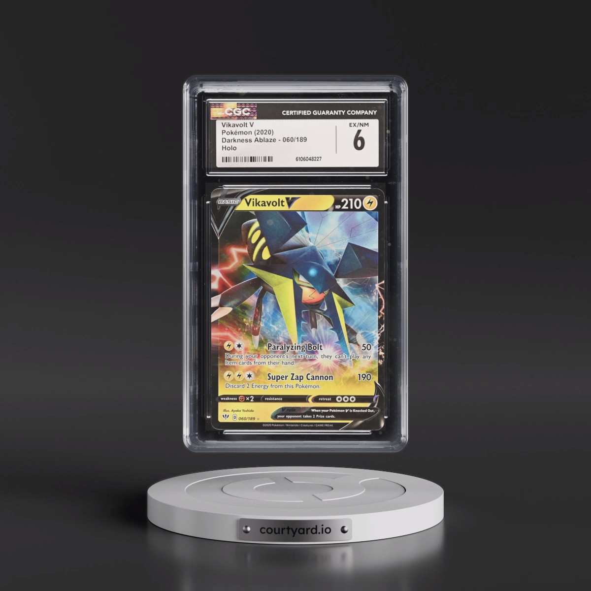 2020 Darkness Ablaze #060/189 Vikavolt V - Holo (CGC 6 EX-NM)