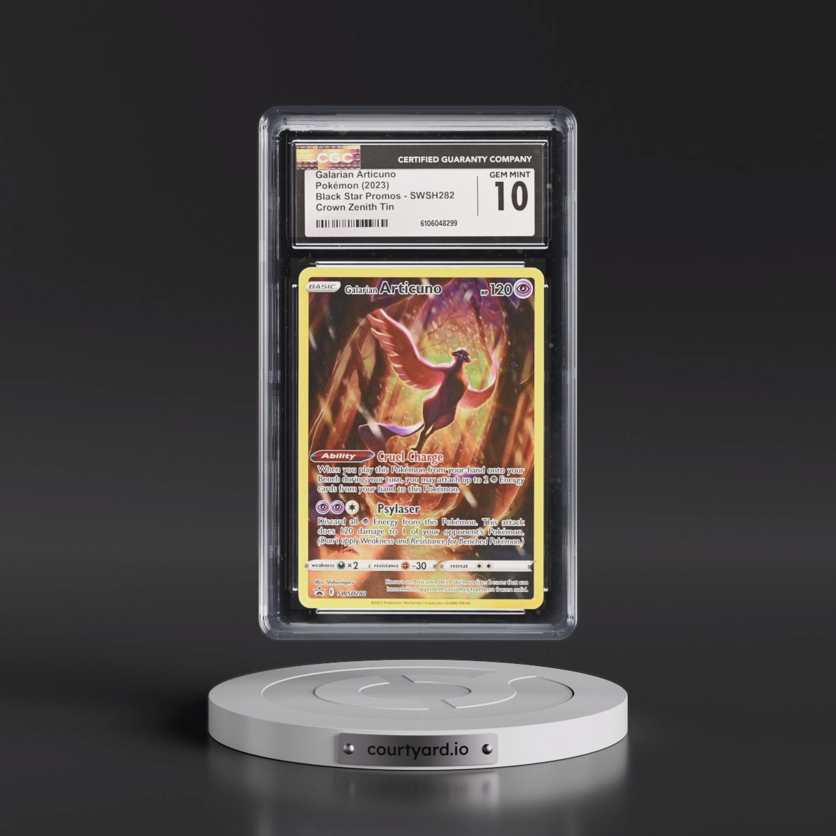 2017 Black Star Promos - Sword & Shield #SWSH282 Galarian Articuno - Crown Zenith Tin (Holo) (CGC 10 GEM MINT)