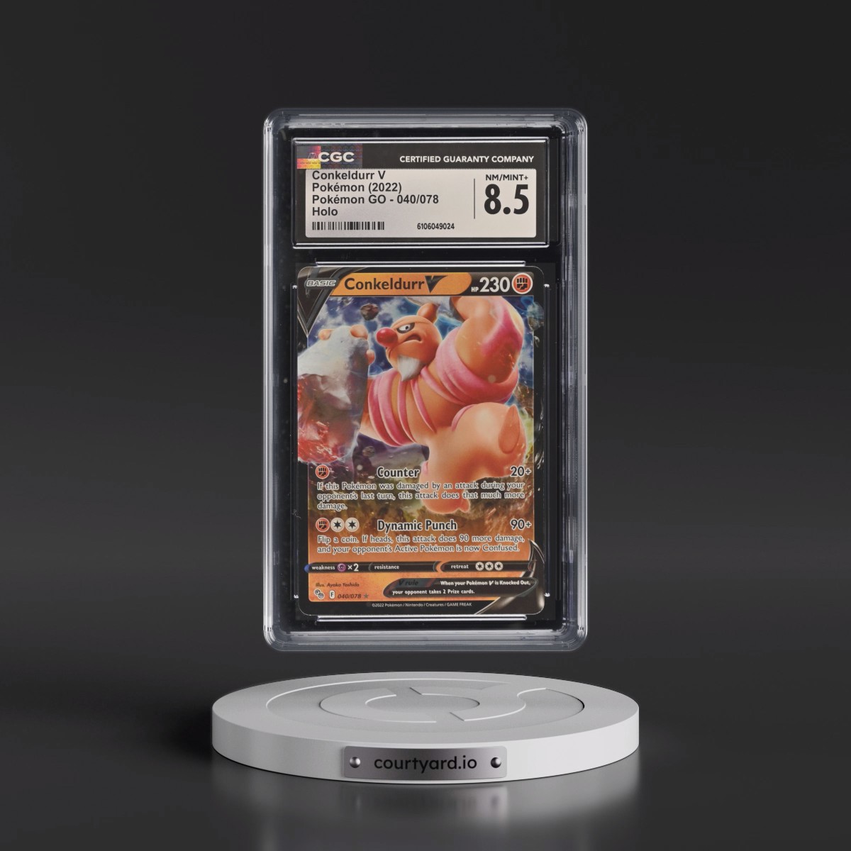 2022 Pokémon GO #040/078 Conkeldurr V - Holo (CGC 8.5 NM-MT+)