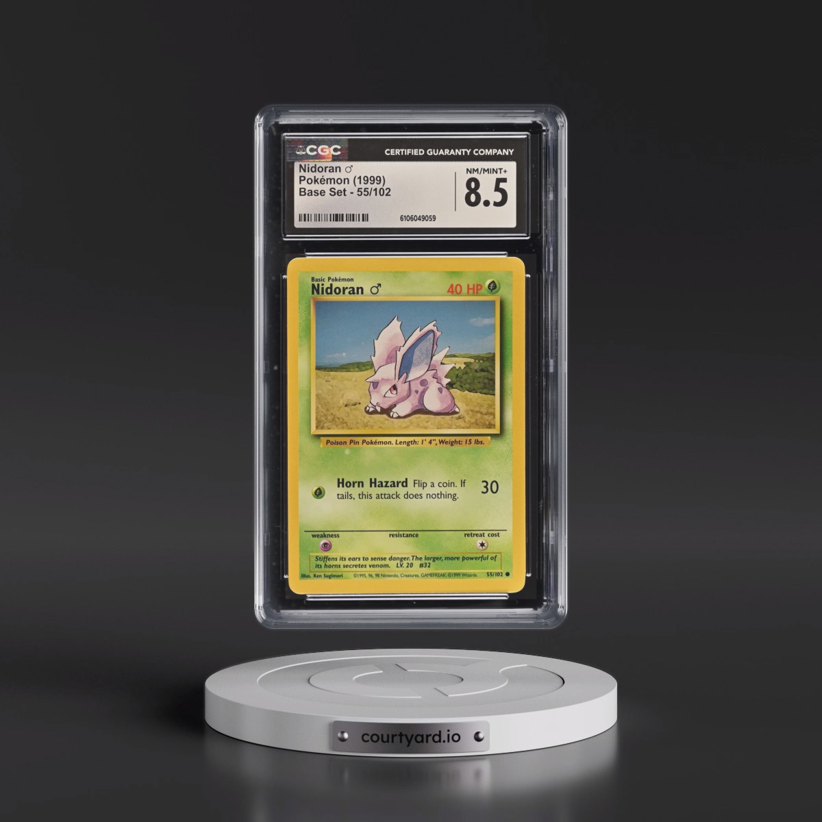 1999 Base Set #55/102 Nidoran â?? (CGC 8.5 NM-MT+)