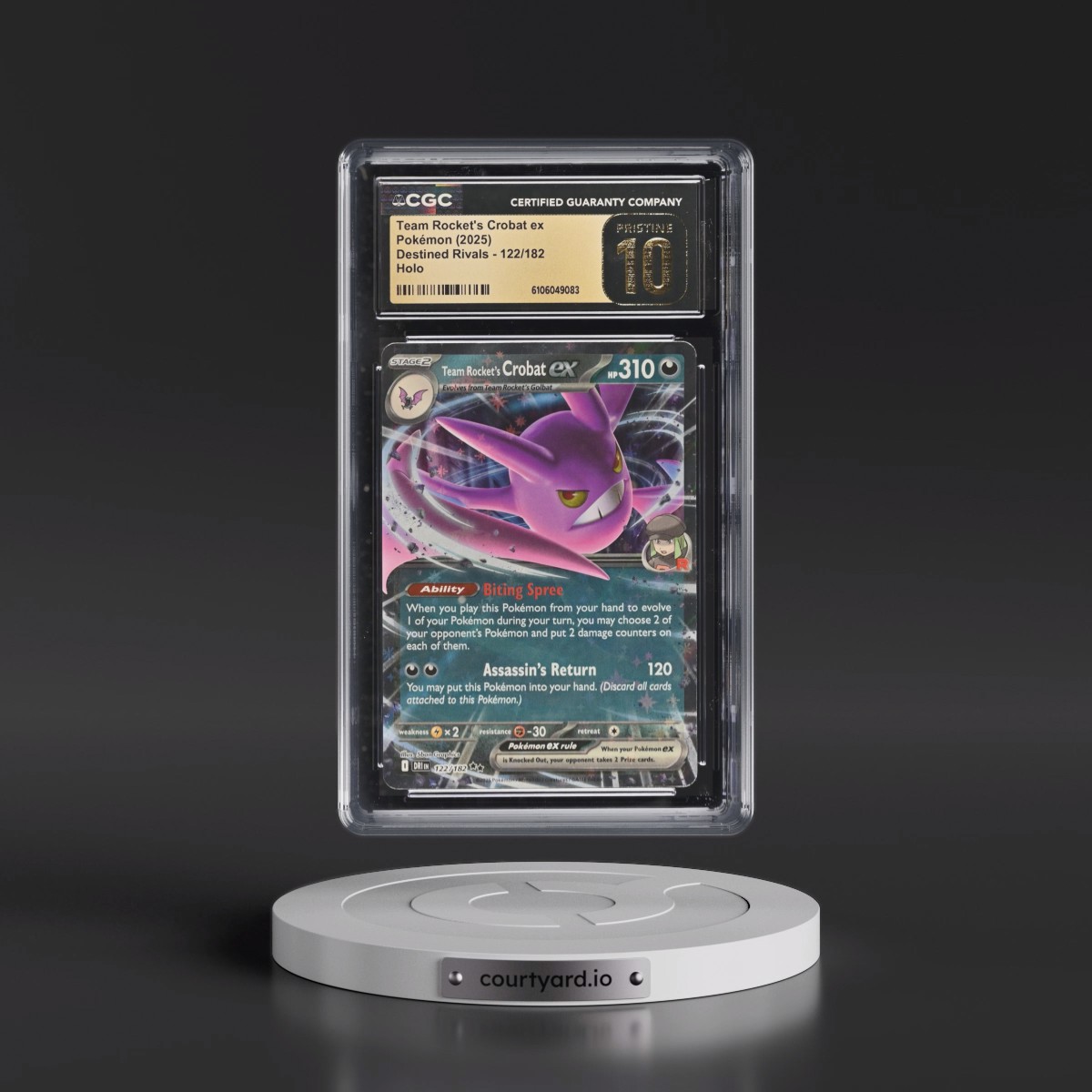 2025 Destined Rivals - DRI EN #122/182 Team Rocket's Crobat ex - Holo (CGC 10 PRISTINE)