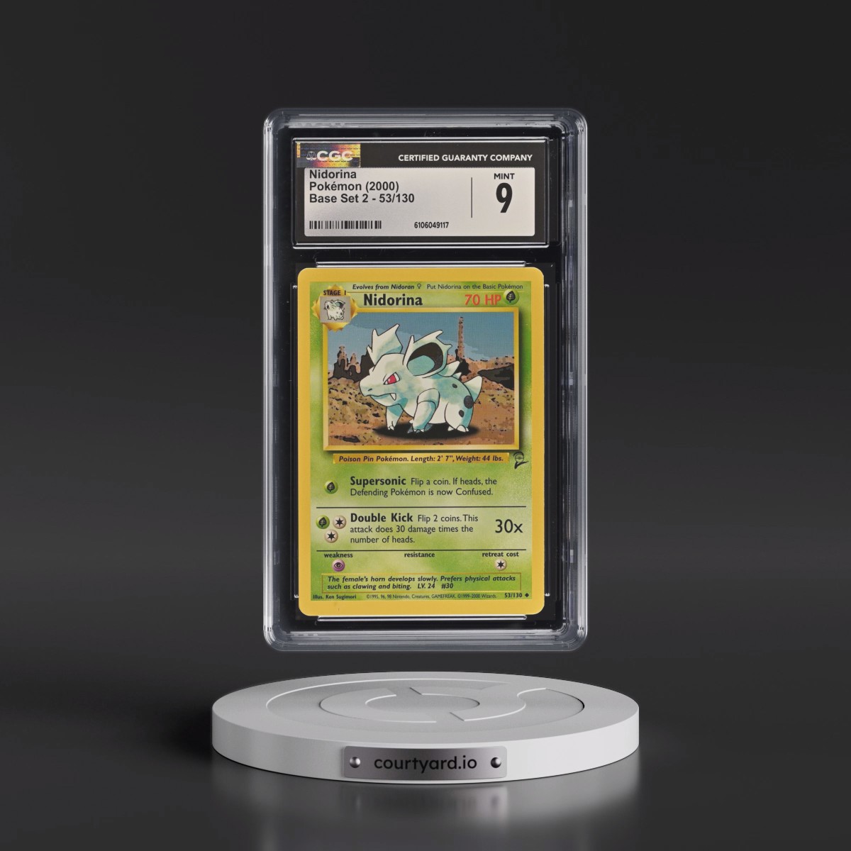 2000 Base Set 2 Nidorina #53/130 CGC 9