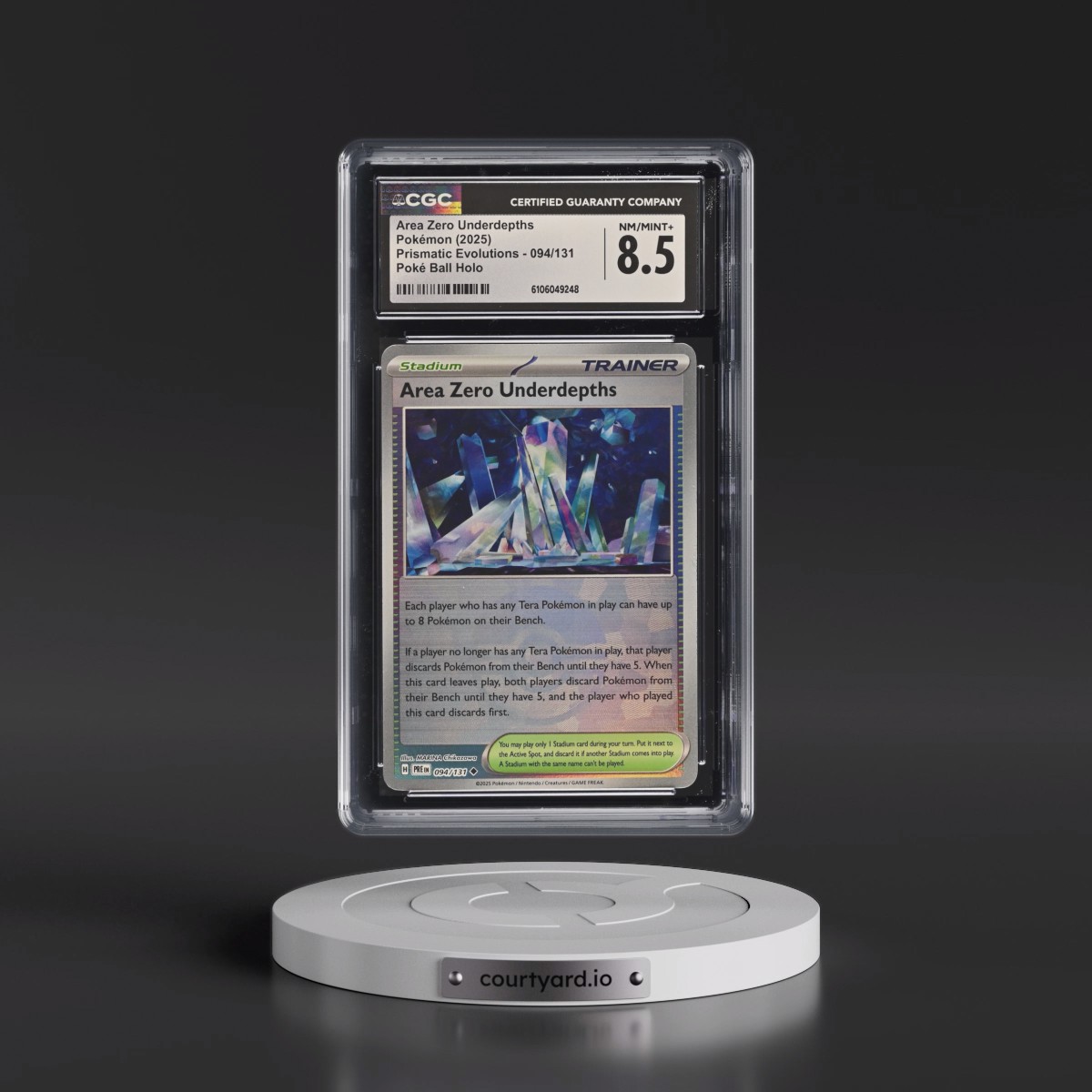 2024 Prismatic Evolutions - PRE EN #094/131 Area Zero Underdepths - Poké Ball Holo (CGC 8.5 NM-MT+)