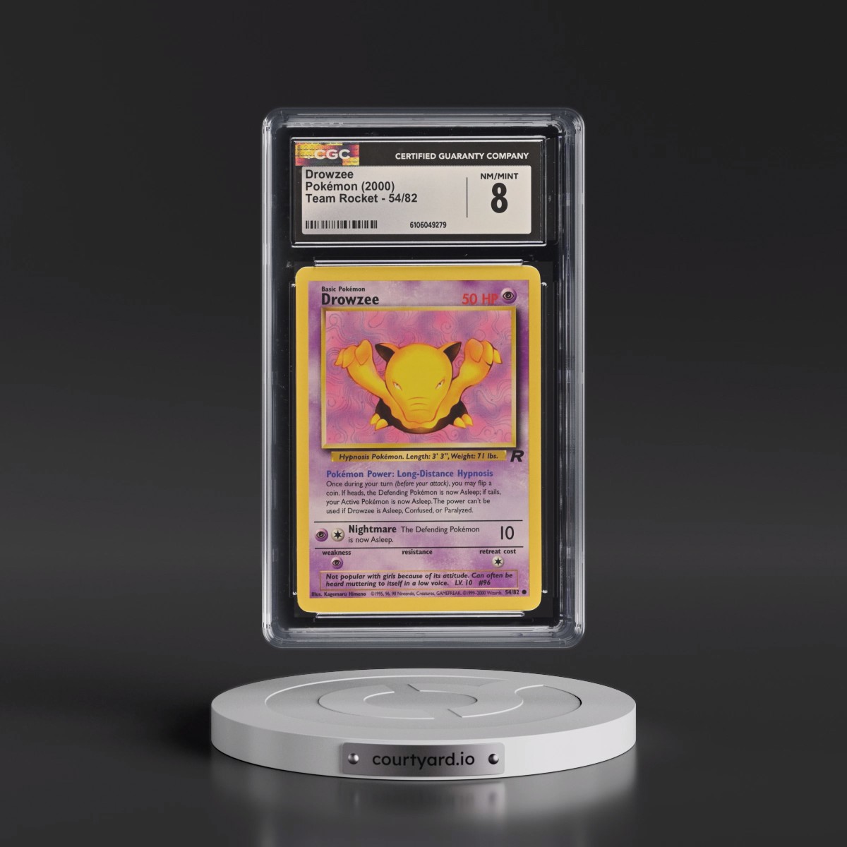 1999 Team Rocket #54/82 Drowzee (CGC 8 NM-MT)
