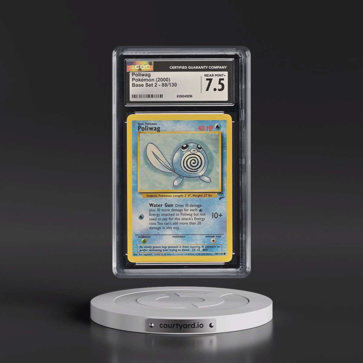 2000 Base Set 2 #88/130 Poliwag (CGC 7.5 NM+)