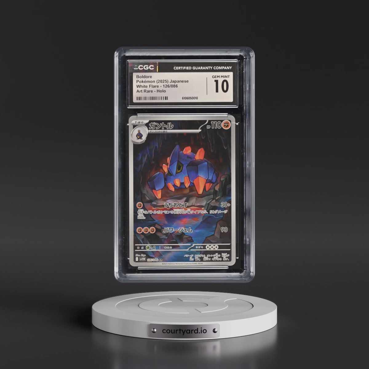 2025 White Flare - sv11W #126/086 Boldore - Art Rare Holo (CGC 10 GEM MINT)