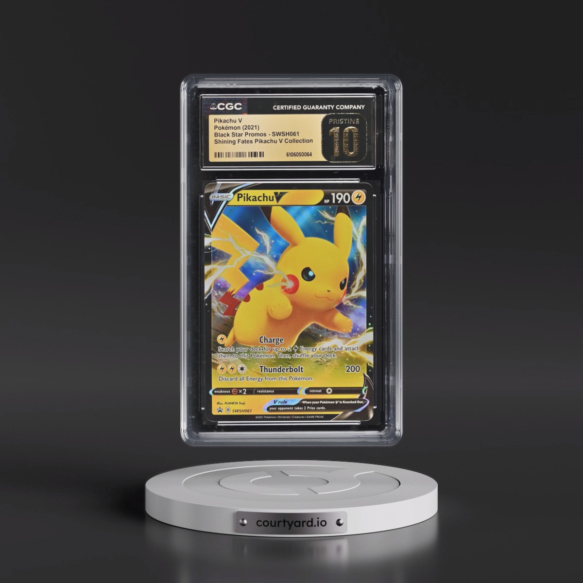 2017 Black Star Promos - Sword & Shield #SWSH061 Pikachu V - Shining Fates Pikachu V Collection (Holo) (CGC 10 PRISTINE)