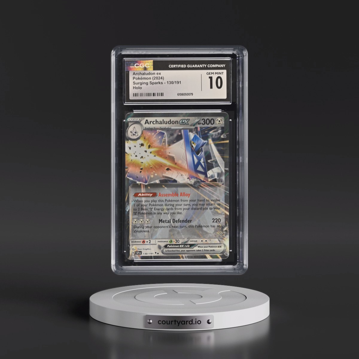 2024 Surging Sparks - SSP EN #130/191 Archaludon ex - Holo (CGC 10 GEM MINT)