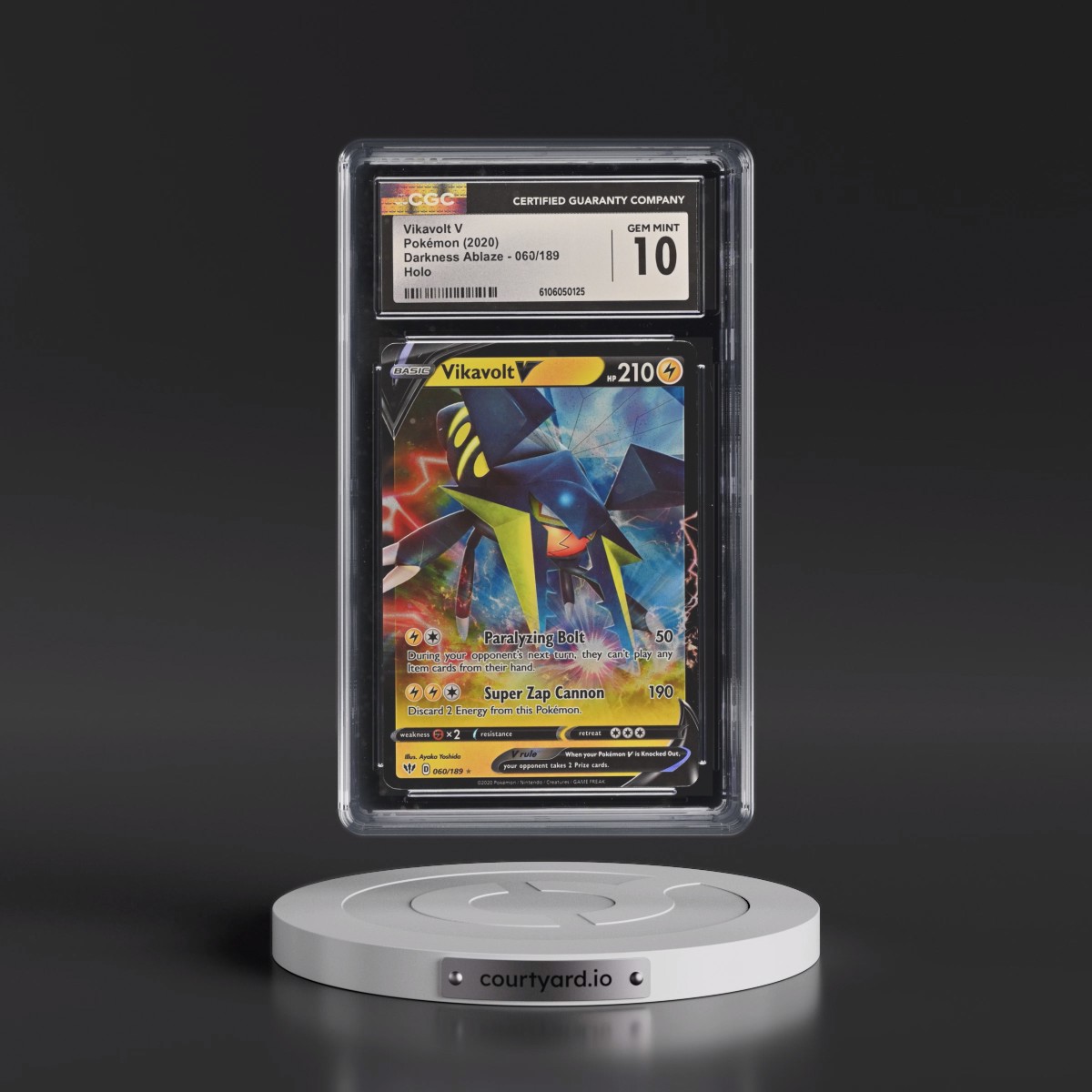 2020 Darkness Ablaze #060/189 Vikavolt V - Holo (CGC 10 GEM MINT)
