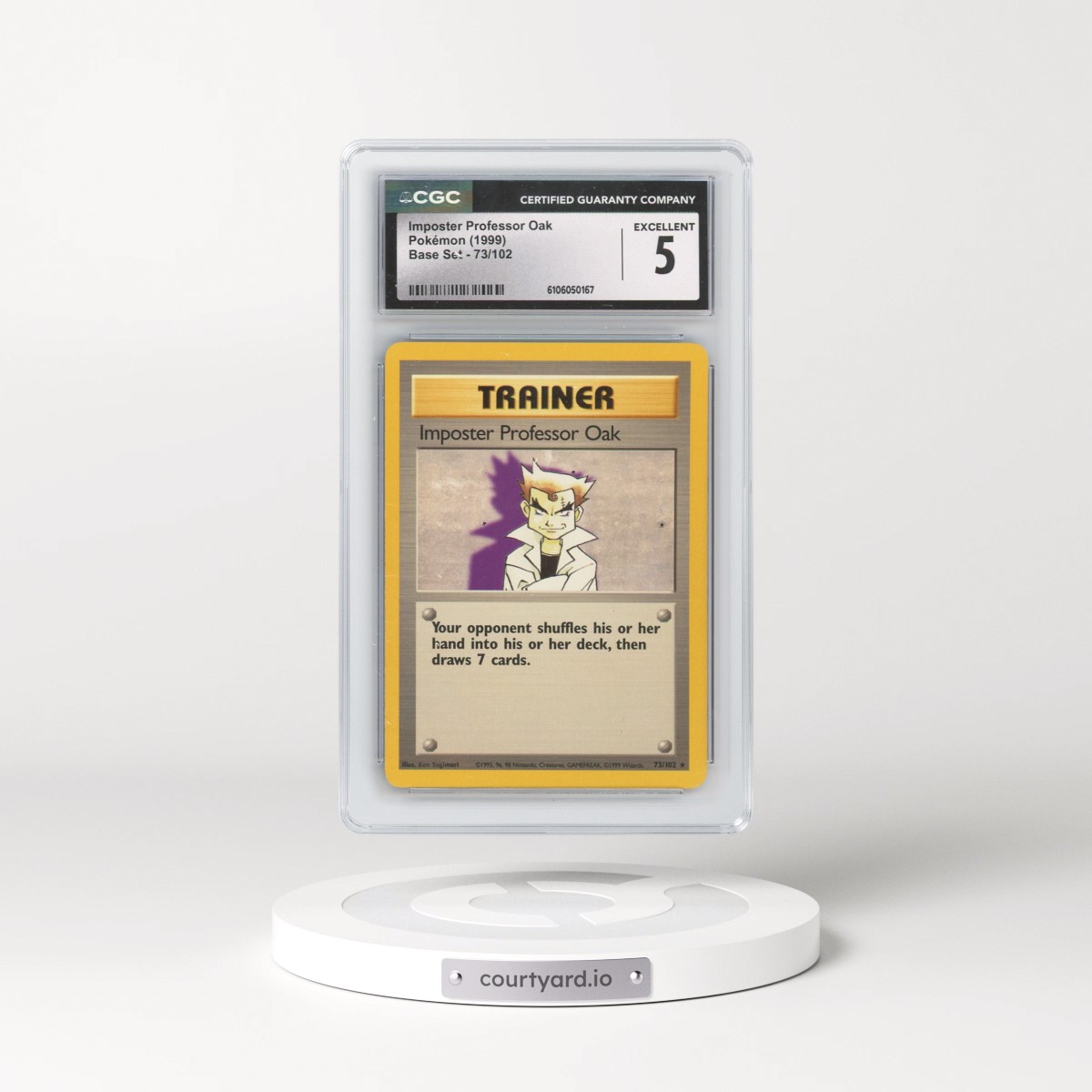1999 Base Set #73/102 Imposter Professor Oak (CGC 5 EX)