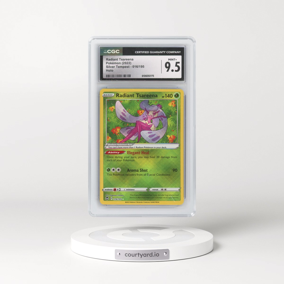 2022 Silver Tempest #016/195 Radiant Tsareena - Holo (CGC 9.5 MINT+)