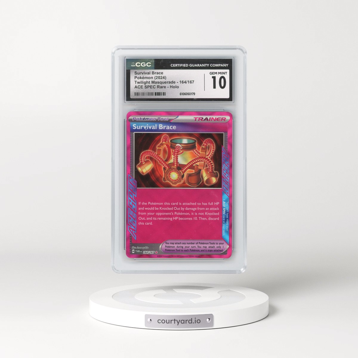2024 Pokémon Twm EN-Twilight Masquerade #164 Survival Brace (CGC 10 GEM MINT)