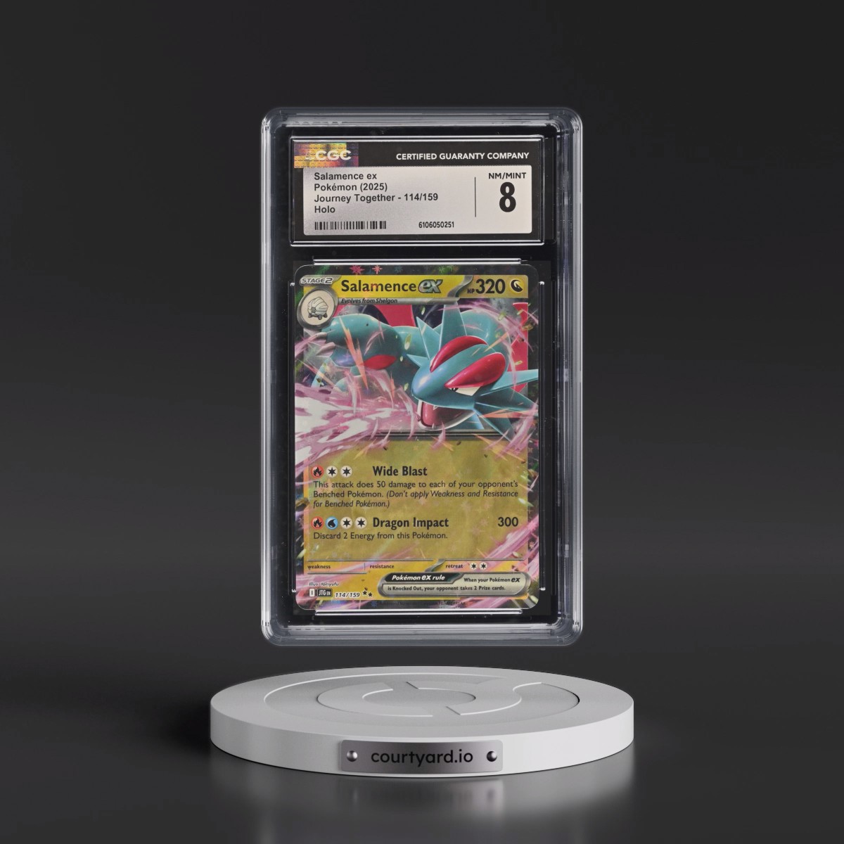 2025 Pokémon Jtg EN-Journey Together #114 Salamence EX - Holo (CGC 8 NM-MT)