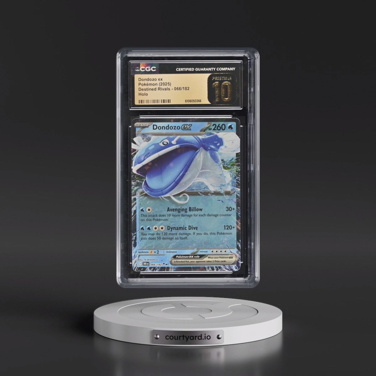 2025 Destined Rivals - DRI EN #066/182 Dondozo ex - Holo (CGC 10 PRISTINE)