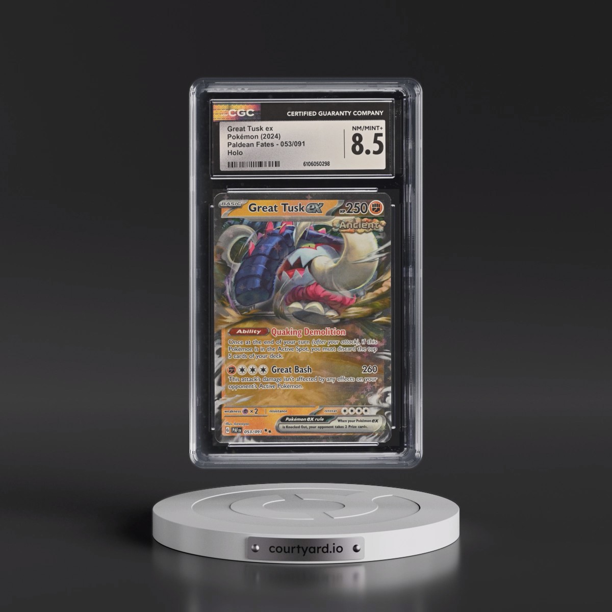 2024 Paldean Fates - PAF EN #053/091 Great Tusk ex - Holo (CGC 8.5 NM-MT+)