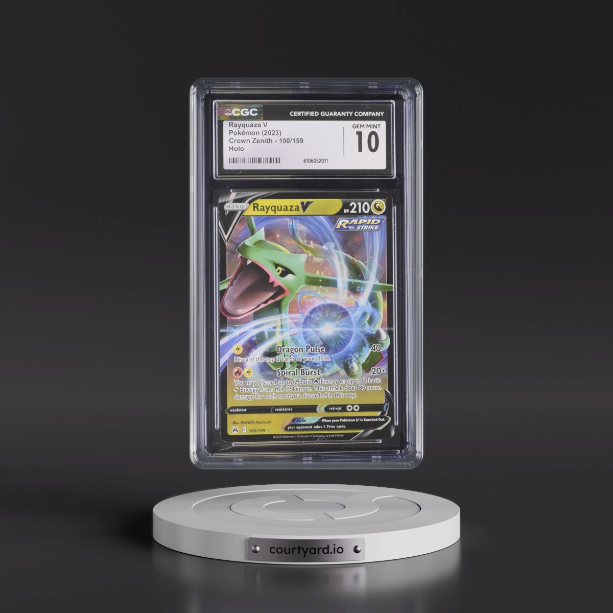 2023 Crown Zenith #100/159 Rayquaza V - Holo (CGC 10 GEM MINT)