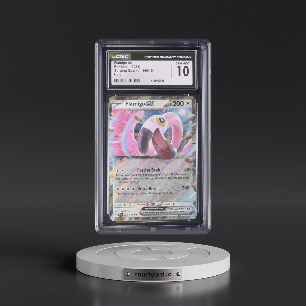 2024 Surging Sparks - SSP EN #160/191 Flamigo ex - Holo (CGC 10 GEM MINT)