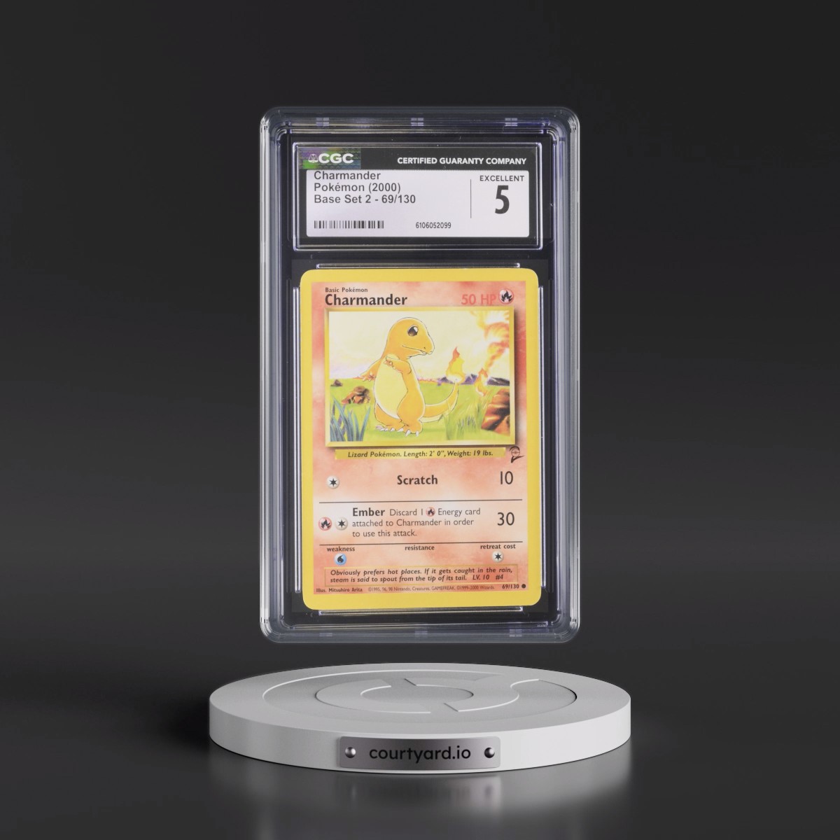 2000 Base Set 2 #69/130 Charmander (CGC 5 EX)
