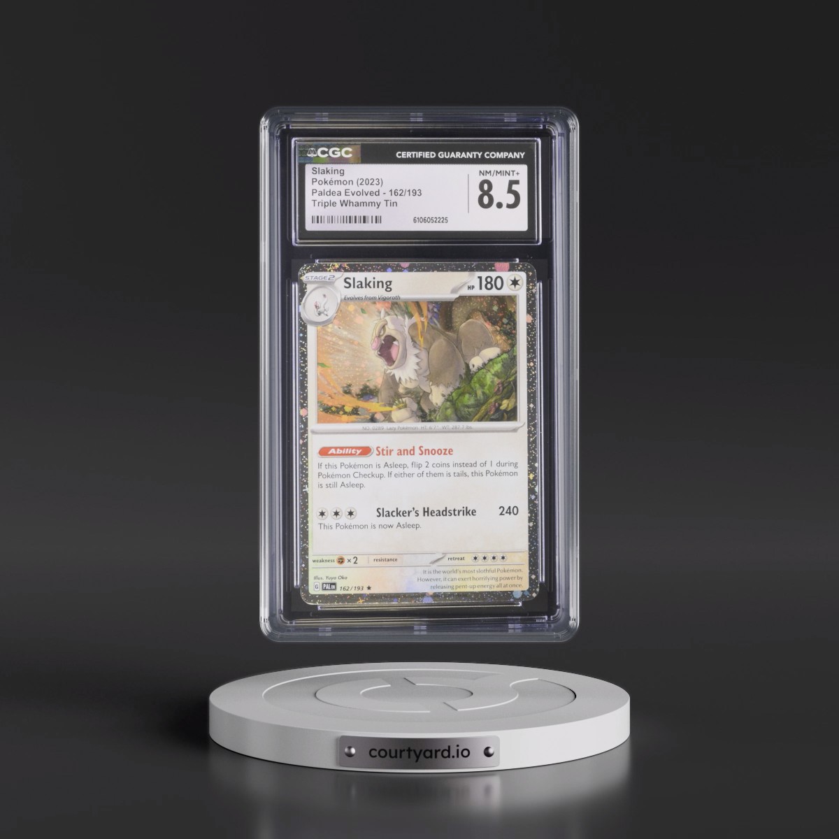 2023 Paldea Evolved - PAL EN #162/193 Slaking - Triple Whammy Tin (Cosmos Holo) (CGC 8.5 NM-MT+)