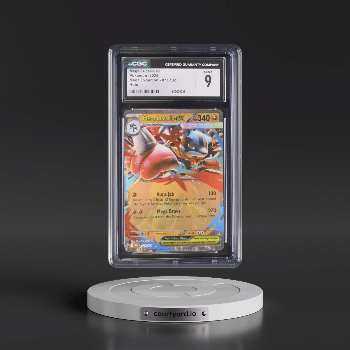 2025 Mega Evolution - MEG EN #077/132 Mega Lucario ex - Holo (CGC 9 MINT)
